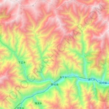 Carte topographique 薛城镇, altitude, relief
