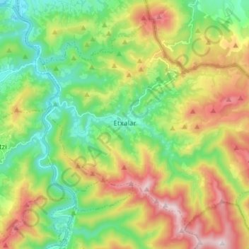 Carte topographique Echalar, altitude, relief
