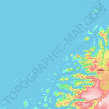 Carte topographique Nordland, altitude, relief