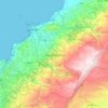 Carte topographique Gouvernorat du Liban Nord, altitude, relief