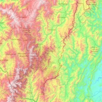 Carte topographique Zamora Chinchipe, altitude, relief