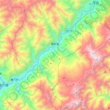 Carte topographique 南新镇, altitude, relief
