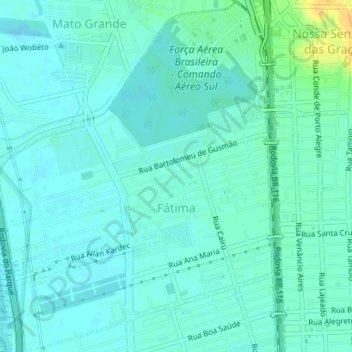 Carte topographique Fátima, altitude, relief