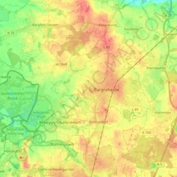 Carte topographique 22941, altitude, relief