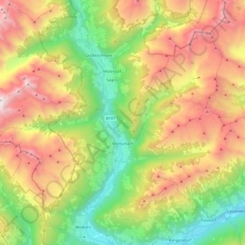 Carte topographique Mörtschach, altitude, relief