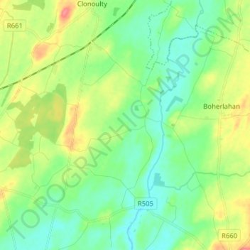 Carte topographique Ardmayle, altitude, relief