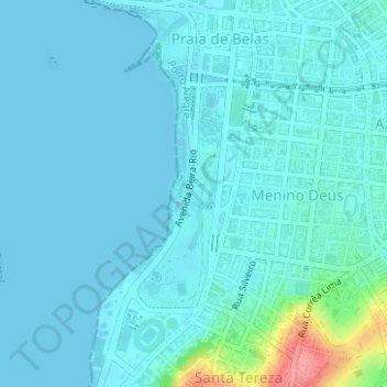 Carte topographique Parque Marinha do Brasil, altitude, relief