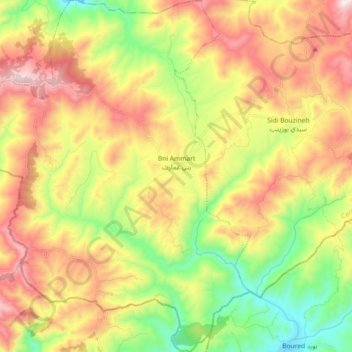 Carte topographique Bni Ammart, altitude, relief