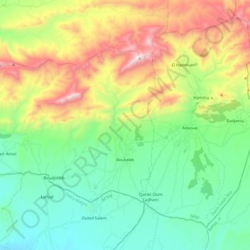 Carte topographique Boutaleb, altitude, relief