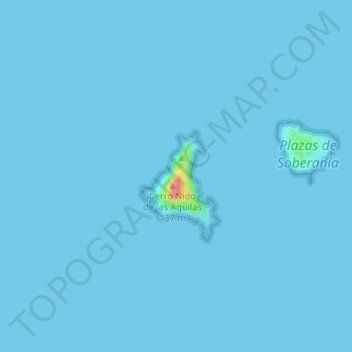 Carte topographique Islas Chafarinas, altitude, relief