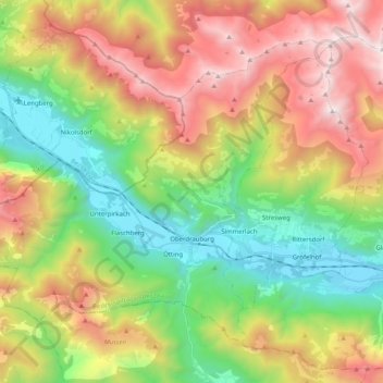 Carte topographique Oberdrauburg, altitude, relief