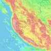 Carte topographique Comitat de Lika-Senj, altitude, relief