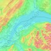 Carte topographique Meer van Genève, altitude, relief