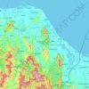 Carte topographique Narathiwat, altitude, relief