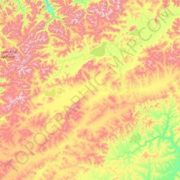 Carte topographique Багдаринское сельское поселение, altitude, relief