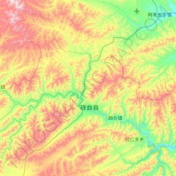 Carte topographique 玛艾镇, altitude, relief