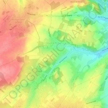 Carte topographique Heure-le-Romain, altitude, relief