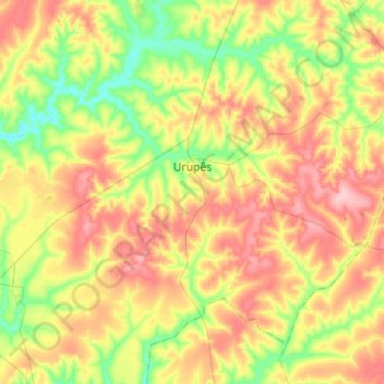 Carte topographique Urupês, altitude, relief