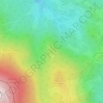 Carte topographique Untere Zeterklippen, altitude, relief