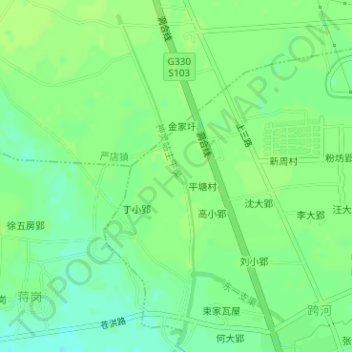 Carte topographique 神灵站主干渠, altitude, relief
