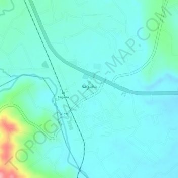Carte topographique Sagana, altitude, relief