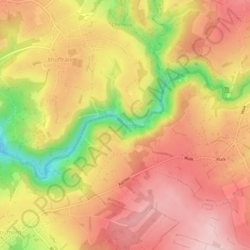 Carte topographique La Warche, altitude, relief