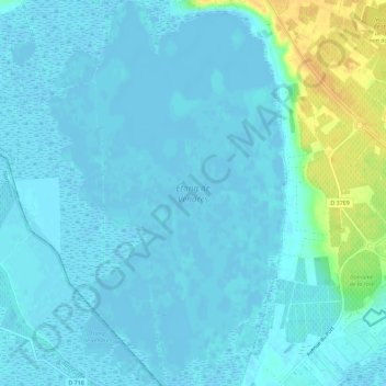 Carte topographique Étang de Vendres, altitude, relief