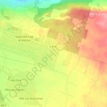 Carte topographique Plaza Río Cóndor, altitude, relief