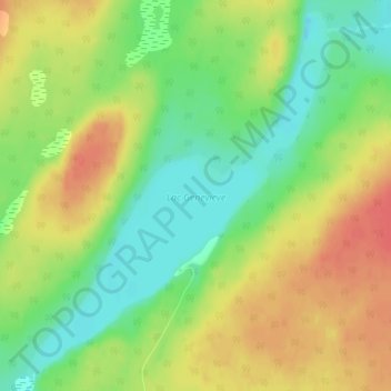 Carte topographique Lac Geneviève, altitude, relief