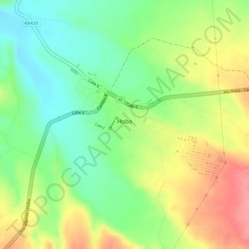 Carte topographique Hobo, altitude, relief