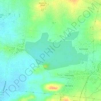 Carte topographique Ameenpur Lake, altitude, relief