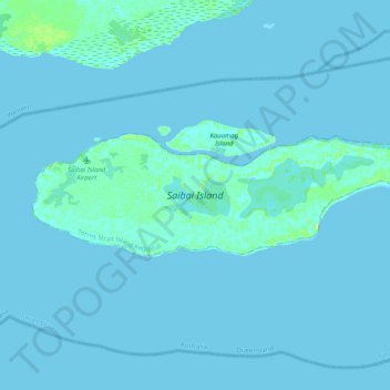 Carte topographique Saibai Island, altitude, relief