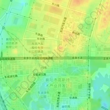 Carte topographique 高新区汉江国投运动公园, altitude, relief