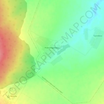 Carte topographique Новоандреевка, altitude, relief