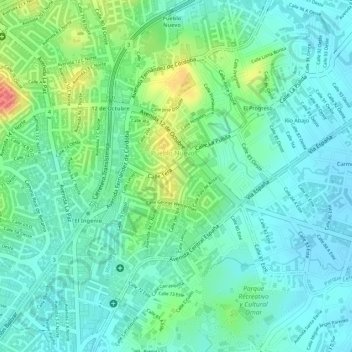 Carte topographique Parque Hato Pintado, altitude, relief
