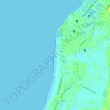 Carte topographique Miramar Beach, altitude, relief
