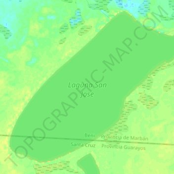 Carte topographique Laguna San Jose, altitude, relief
