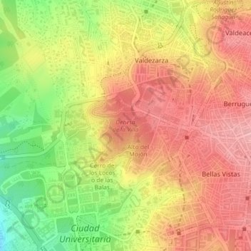 Carte topographique Dehesa de la Villa, altitude, relief