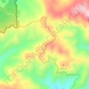 Carte topographique Picos de Aroche, altitude, relief