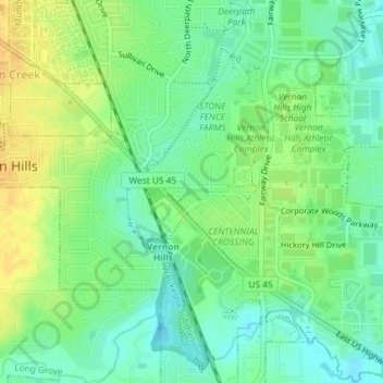 Carte topographique Yeet Pond, altitude, relief