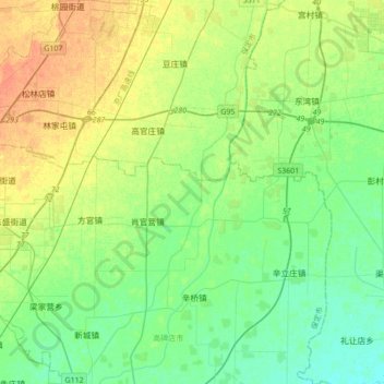 Carte topographique 仓尚河, altitude, relief