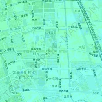 Carte topographique 宝塔河, altitude, relief