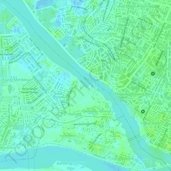 Carte topographique Balang Tanjung Bunga, altitude, relief