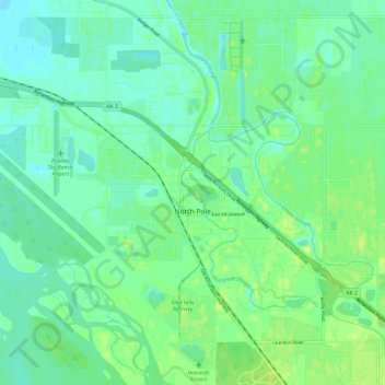 Carte topographique North Pole, altitude, relief
