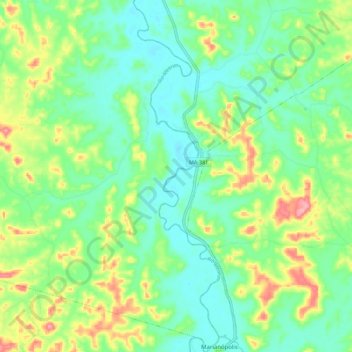 Carte topographique Rio Mearim, altitude, relief