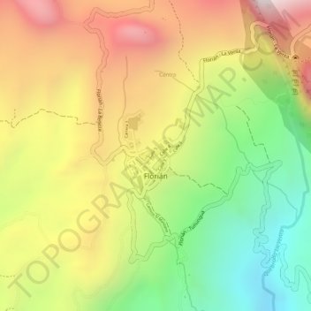 Carte topographique Florián, altitude, relief
