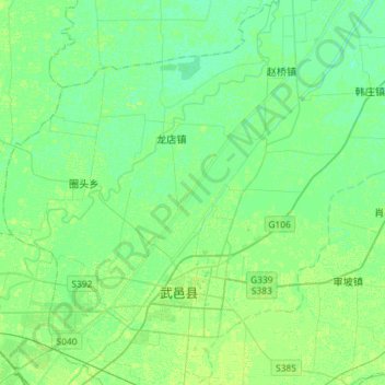 Carte topographique 滏阳新河, altitude, relief