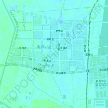 Carte topographique 双青公园, altitude, relief