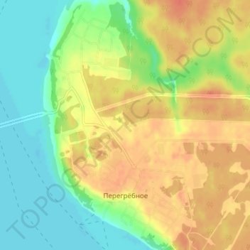 Carte topographique Перегрёбное, altitude, relief