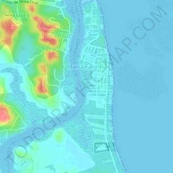 Carte topographique Maria Farinha, altitude, relief